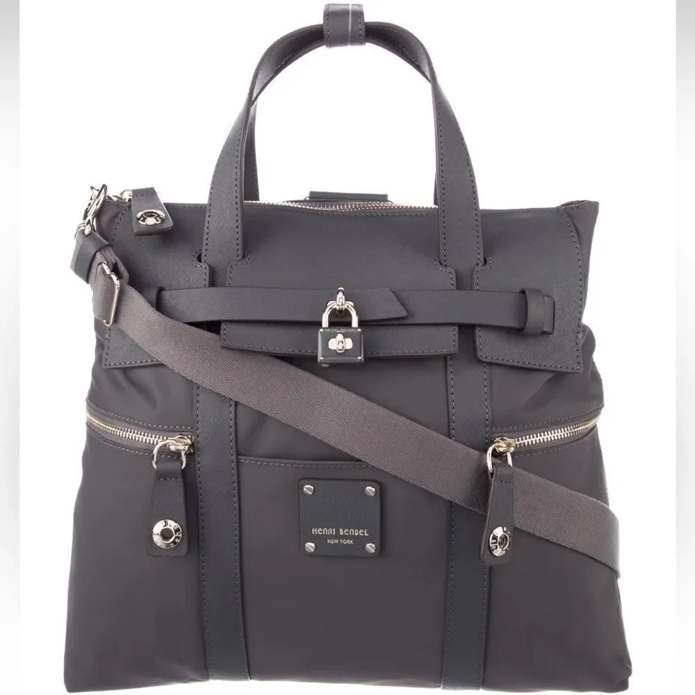 Henri Bendel Jetsetter Backpack/Bag - Large - Gray - NEW